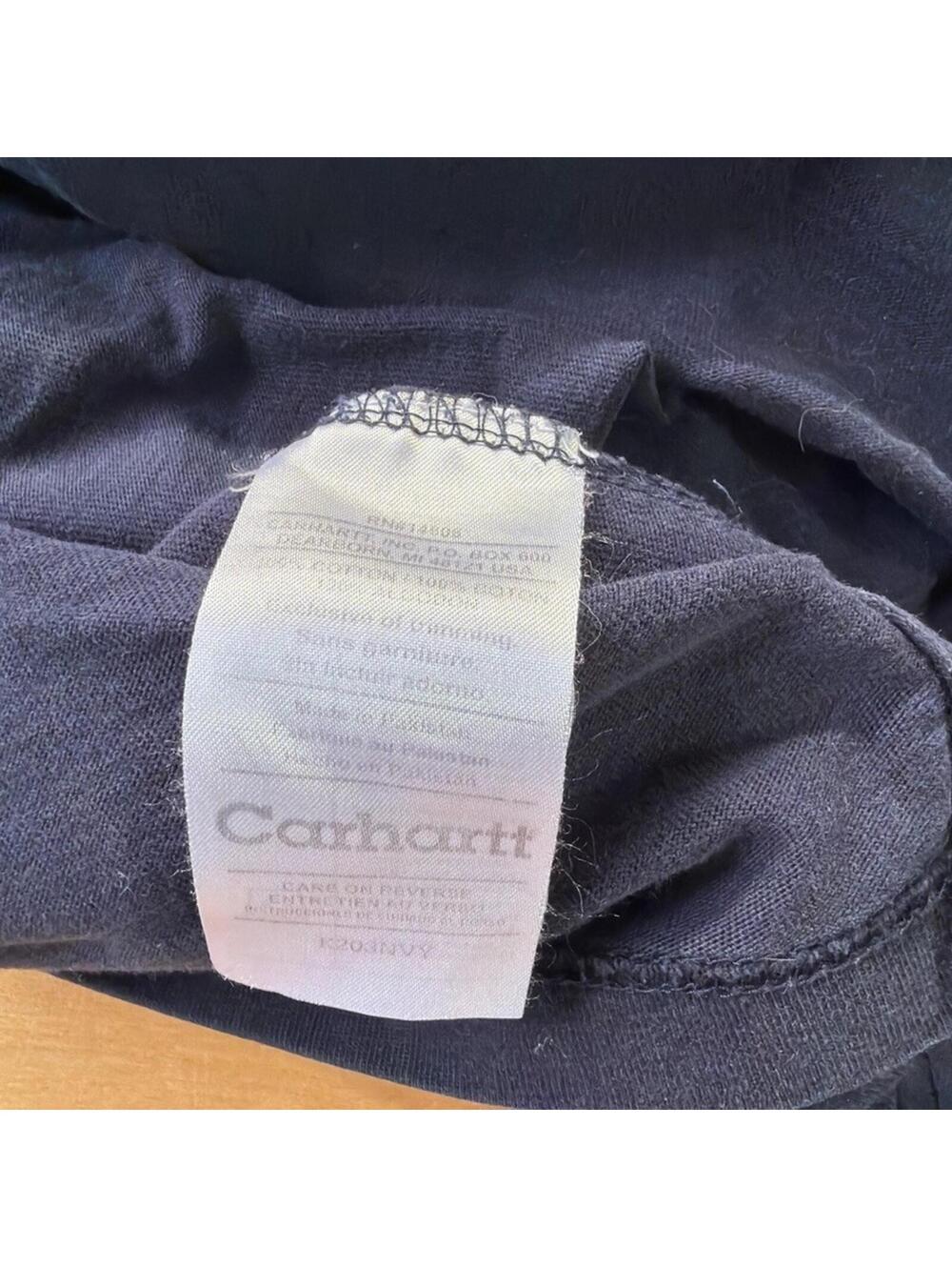 Y2K Carhartt Mens XL Navy Blue Mock Neck Long Sleeve K203NVY - Picture 6 of 7